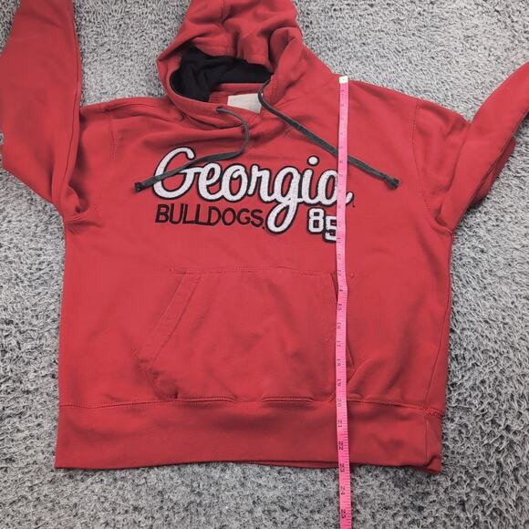 Georgia Bulldogs Hoodie Men Medium Red Embroidered College NCAA Fleece Pullover - Picture 4 of 6
